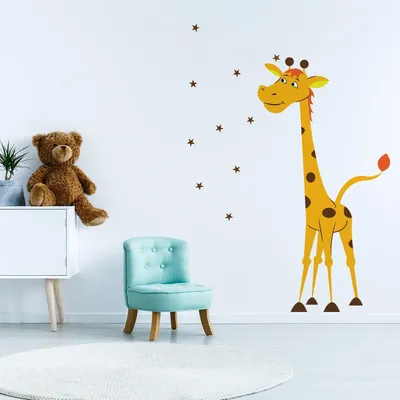 Produktbild von Decords Wandtattoo – niedliche bunte Giraffe für das Kinderzimmer, 267 x 500 cm