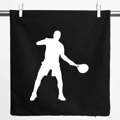 Produktbild von Huuraa Kissenbezug Tennis Silhouette 40x40cm Black Baumwolle Dekokissenbezug Geschenkidee