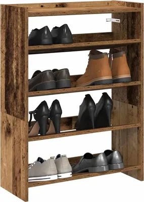 Immagine prodotto di vidaXL Portascarpe effetto legno vecchio 60x25x81 cm Materiale a base di legno