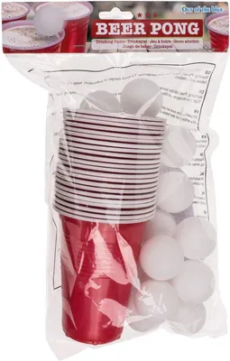 Productafbeelding van Drinkspel/Bierpong - 15 ballen en 22 bekers van 550 ml/Materiaal - Plastic