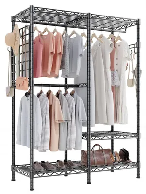 Image de Porte-vêtements robuste sur roulettes, réglable, dimensions : 117 x 43 x 193,5 cm