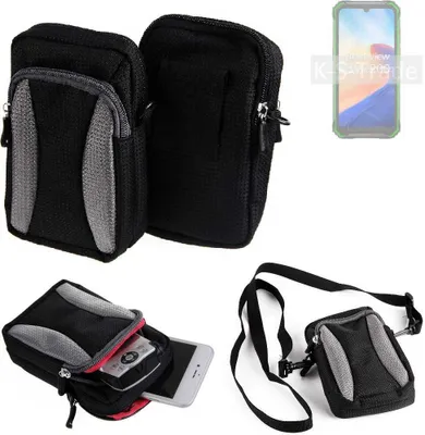 Produktbild von K-S-Trade Holster Schutz Hülle kompatibel mit Blackview BV7200 Handy Hülle Gürteltasche Umhängetasche mit Zusatzfach schwarz