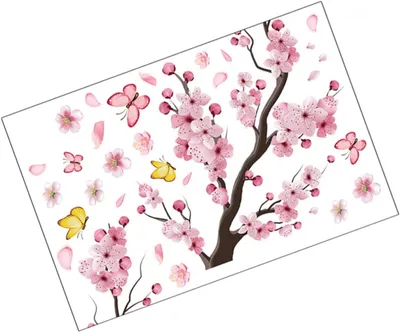 Produktbild von Wandtattoo mit Blumen zur Dekoration für Zuhause, selbstklebender Wandaufkleber für Schlafzimmer und Wohnzimmer, abnehmbar und rückstandsfrei