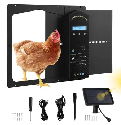 Automatische Hühnertür Solar, Lichtsensor, Timer, Fernbedienung