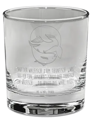 Produktbild von Mr. & Mrs. Panda Tumbler Walfisch Thunfisch - Transparent - Geschenk, Glas, Whiskey Becher, Lustige Sprüche, Witz, Wahl, Lowball, Flachwitz, Spruch Des Tages, Lustig