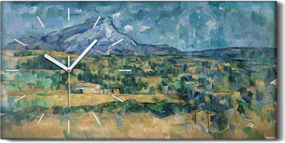 Produktbild von Wandbild Leinwand Bilder mit Uhr Geräuschlos 60x30 Mont Sainte Victoire - weiße Hände