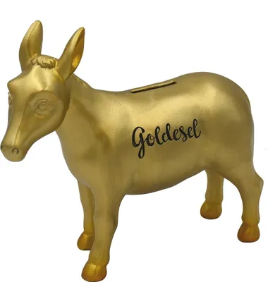 Produktbild von Spardose Goldesel 20 cm Sparbüchse Esel Gold