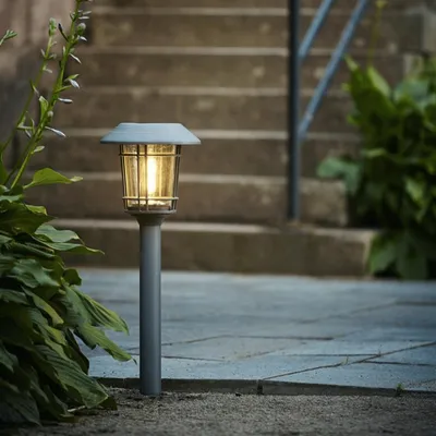 Produktbild von LED Solar Wegleuchte 'Filipp' - Edelstahl - 2 warmweiße LED - H: 60cm - Dämmerungssensor - anthrazit