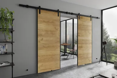 Produktbild von KIER FURNITURE AURA DUO – Schiebetür Komplettset – 212x205x1,6 cm - Eiche Craft