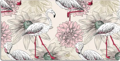 Produktbild von Schreibtischmatte Tischunterlage 90x45 cm Mauspad - Rosa Flamingo