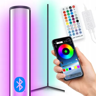 Produktbild von MasterLED LED Stehlampe Eckleuchte 140cm RGB CCT 9W Fernbedienung Wi-Fi Smart Dimmbar Schwarz