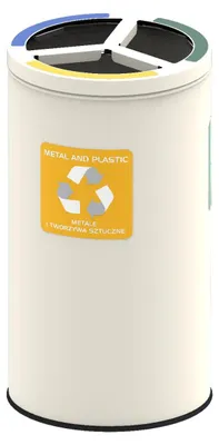 Immagine prodotto di Pattumiera per raccolta differenziata Alda rotonda bianca 3x25l - Giallo - Blu - Verde