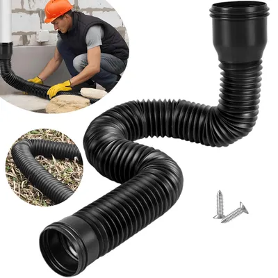 Produktbild von Dachrinne Flexible Fallrohr Verlängerung, Regenrinne Fallrohr Schlauch, Ablauf, von 47 bis 150 cm