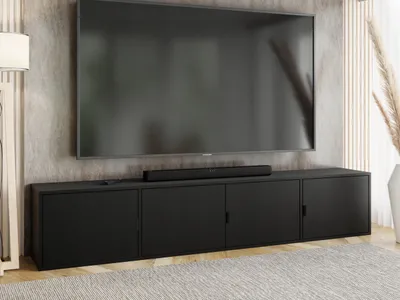 Produktbild von KierMoebel Tv Schrank LUNO 4, Modern Lowboard Schwarz 206,4x42x38,8 cm