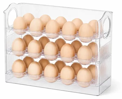 Eierbox transparent, 3 Etagen, 30 Eier, 26 x 20 x 10 cm