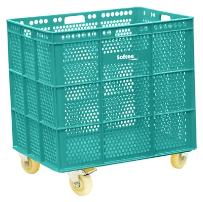 Image de PanierPolyuréthaneAvec Roues Inox Verde Sft - 1
