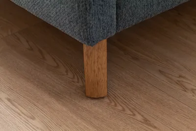 Produktbild von Meise Möbel Polsterbett Frieda 160x200 cm | Bettgestell | Kopfteil glatt | Webstoff Ocean | Holzfuß eichefarbig