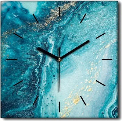 Produktbild von Coloray Uhr auf Leinwand 30x30 cm Wand Uhr Dekoration Wohnzimmer Segeltuch schwarze Hände -Aquarelle Kunstkunst