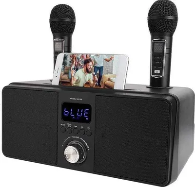 Zdjęcie produktu dla Zestaw do karaoke dla dorosłych – zestaw do karaoke z 2 mikrofonami – bezprzewodowy zestaw do karaoke z 2 mikrofonami