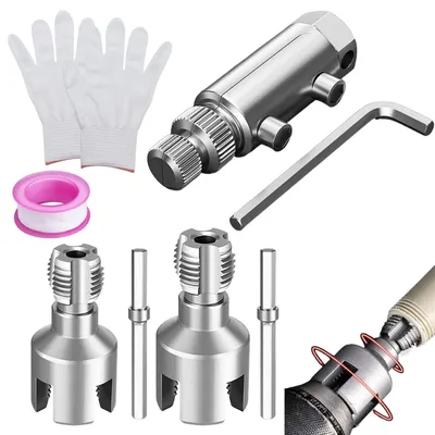 Immagine prodotto di Set di utensili per tagliare filetti su tubi in PVC, 2-in-1, per tubi dell'acqua da 1/2 pollice e 3/4 di pollice