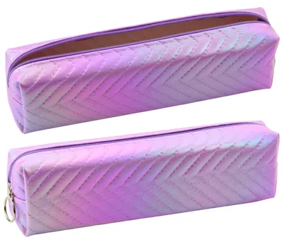 Immagine prodotto di Astuccio scolastico Organizer Olografico a spina di pesce Viola 21x6 cm
