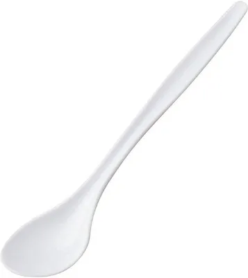 Produktbild von Ibenzoa® Eierlöffel-Set (6 Stück) – multifunktionale Löffel 14,3 cm, Weiß, ABS-Kunststoff für Frühstück, Eier, Dips & Marmelade