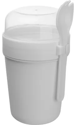 Produktbild von To-go Müslibecher / mit 2 Fächer 500 ml und 250 ml / mit Besteck