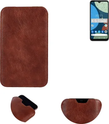 Produktbild von K-S-Trade Schutzhülle Handyhülle kompatibel mit Fairphone 4 Handytasche Kunstleder Sleeve in braun
