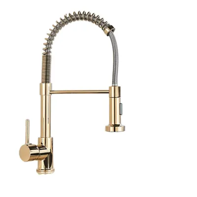 Immagine prodotto di Miscelatore da cucina a doppia funzione, ugello estraibile, rotazione di 360°, colore oro A