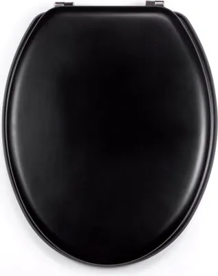 Produktbild von MSV WC Sitz Toilettendeckel MDF Holzkern „Schwarz“ Scharniere aus Edelstahl - hochwertige und stabile Qualität