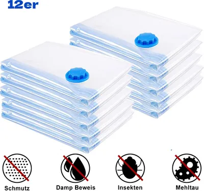 Obrázok produktu pre Yakimz 12 kusov úložných vakov 60x80 cm pre šatník vákuové vrecko vákuové vrecko