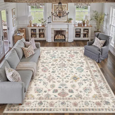 Obrázek produktu pro Koberec - 200 x 300 cm - Guma - Vintage, orientální styl - Protiskluzový - Možnost praní v pračce - Vícebarevný