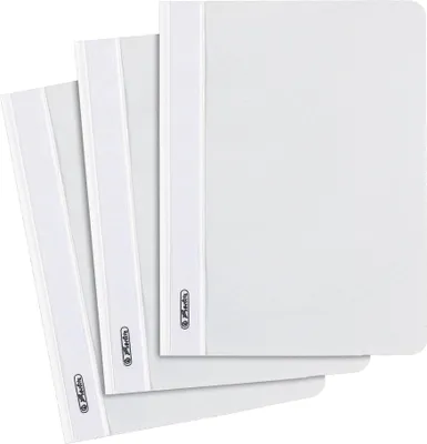 A stack of white A5 folders.