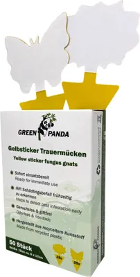Produktbild von GreenPanda Gelbsticker 30 Stück Trauermücken - Effektiv Trauermücken bekämpfen - Gelbfallen für Trauermücken & Fliegende Schädlinge - Gelbtafeln