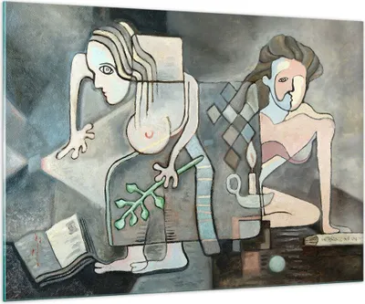 Produktbild von Bilder auf glas - Abstraktion modern - 100x70cm - Glasbilder - Wandbilder - Kunstdruck - zum Aufhängen bereit - Wanddekoration aus Glas - Glas Bilder - Wandbild auf Glas - Einteilig - GAA100x70-3740