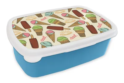 Obrázok produktu pre MuchoWow® Obedník Brotzeit Box na obed 11x17x6cm Potraviny - Vzor - Zmrzlina Detský obedový box