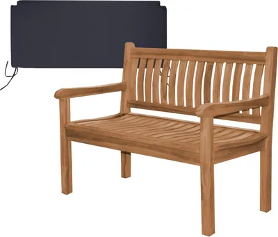 Produktbild von Gartenbank Arezzo Teak Massivholz 120 cm Schwarz