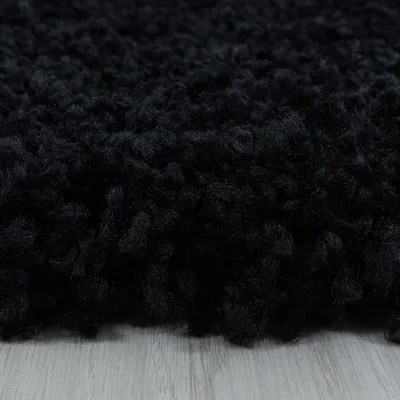 Produktbild von Hochflor Teppich Sima Läufer, Farbe: Schwarz, Größe:80x250 cm