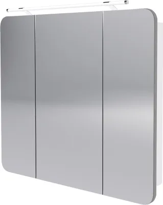 Produktbild von Fackelmann Spiegelschrank Milano Weiß 90x78x15,5 cm mit LED, Soft-Close System, 3D Effekt, 6 Glaseinlegeböden und Steckdose + Schalter