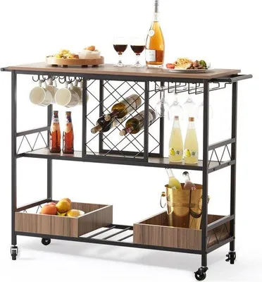Immagine prodotto di Carrello da cucina con ruote, carrello di servizio, acciaio inossidabile, 50 cm