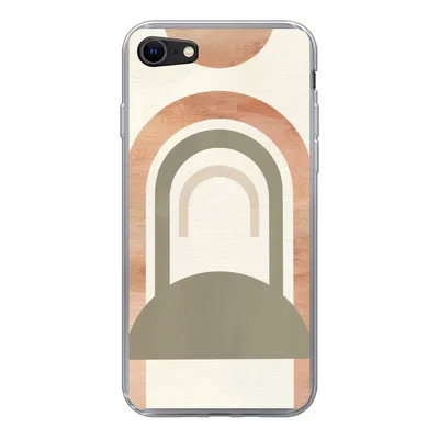 Produktbild von MuchoWow® Handyhülle Schutzhülle Hülle für iPhone SE 2020 Rosa - Grün - Abstrakt Silikon Softcase Handy Hülle - Kartenbesitzer