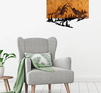 Zdjęcie produktu dla Wallity, Dag 2, dekoracja ścienna, orzech, metal, 38 x 58 cm