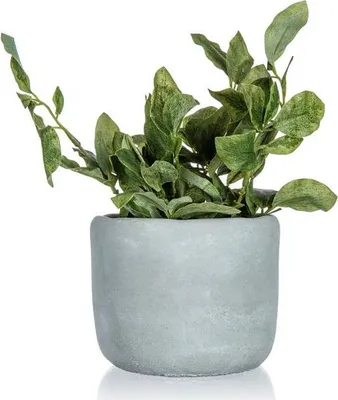 Produktbild von WOHNKULTUR Blume künstlich in einem Blumentopf aus Beton GRÜN 18 x 20 cm