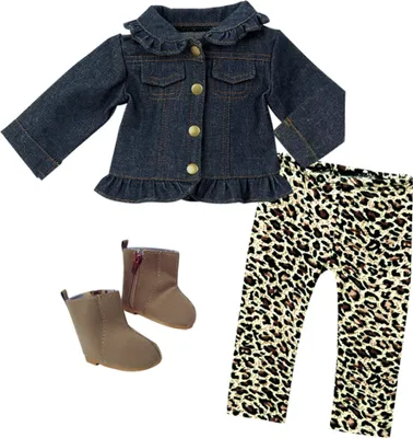 Obrázok produktu pre Sophia's By Teamson Kids 3-dielny džínsový outfit pre 18" bábiky s topánkami pre bábiky