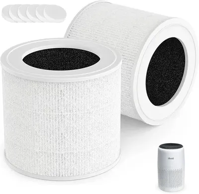 Produktbild von Filter für LEVOIT Core Mini Luftreiniger, 3-in-1 HEPA Filter, 2 Stück Ersatzfilter und 6 Stück Aromapads, Levoit Luftreiniger Filter, Core Mini-RF, Weiß