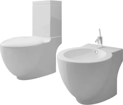 Produktbild von Toilette und Bidet Set Weiß Keramik