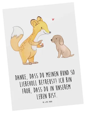 Produktbild von Mr. & Mrs. Panda Postkarte Danke Hundesitter - Weiß - Geschenk, sagen, Fotokarte, Postkarten, Emotional, Besondere Aufmerksamkeit, Ansichtskarte, Grußkarte, Bedanken
