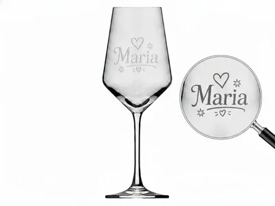 Produktbild von 1x Weinglas Gravur Maria Namensglas 350ml spülmaschinenfest und robust