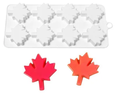 Immagine prodotto di Stampi in silicone a forma di foglia d'acero, con 8 cavità, per mousse, torte, cioccolato e gelatine