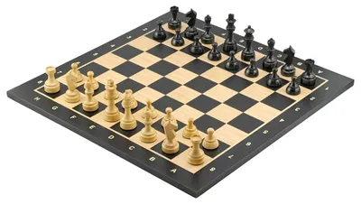 Produktbild von Exklusives Italfama Turnier-Schachset: Holzfiguren 8 cm & Ebenholz-Ahorn Brett 48x48 cm